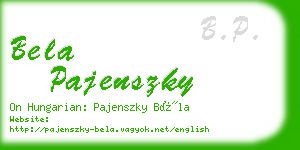 bela pajenszky business card